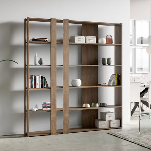 Composizione Libreria C Kato 6R 2 fianchi 4 fasce lunghe - Noce