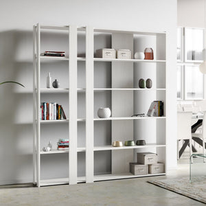 Composizione Libreria C Kato 6R 2 fianchi 4 fasce lunghe - Bianco Frassino