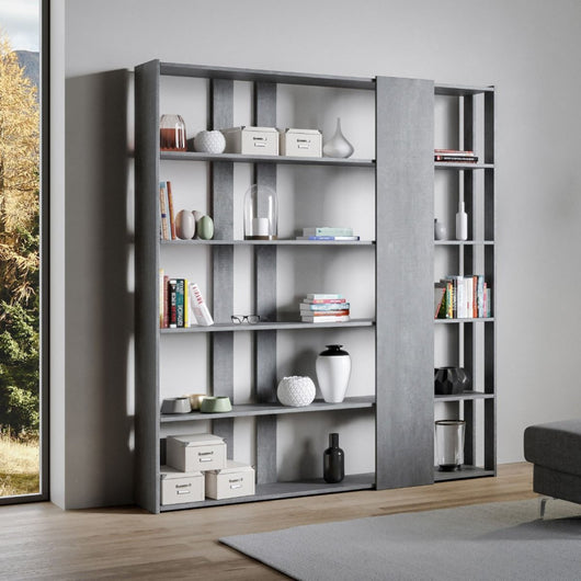 Composizione Libreria D Kato 6R 2 fianchi 4 fasce lunghe - Cemento