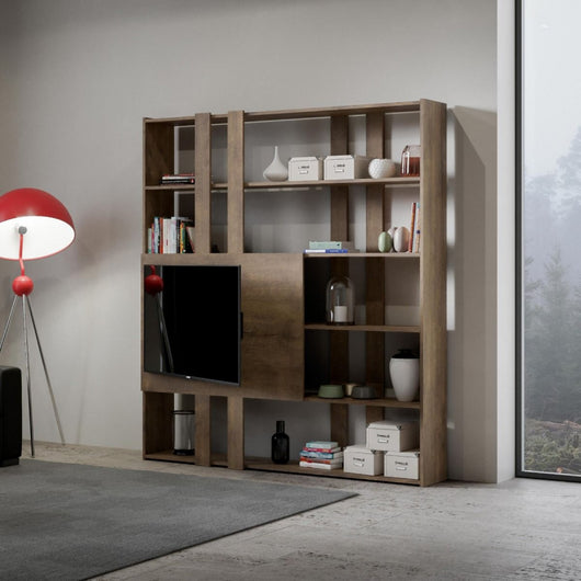 Composizione Libreria Kato 6R 2 fianchi 2 fasce lunghe 2 fasce cort - Noce,H