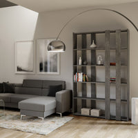 Composizione Libreria Small A Kato 6R 2 fianchi 4 fasce lunghe - Bianco Frassino