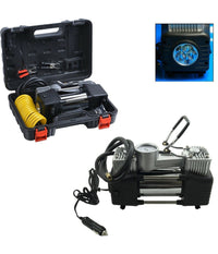 Compressore 2 Cilindri 12v 85lt 150psi Auto Moto Torcia Viaggio Casa + Valigetta         