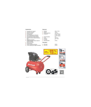 Compressore Aria 50 Lt Einhell Te-ac 270/50/10 Expert Motore 2.5 Hp 270 Lt/min.         