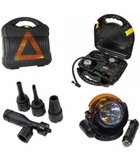 Compressore D'aria Safe 12volt Manometro Triangolo Emergenza Auto Moto Portatile         