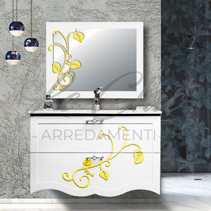 Mobile bagno moderno foglia oro completo - 90 cm