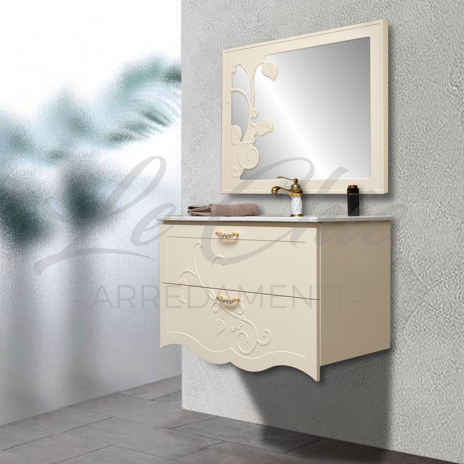 Mobile bagno moderno luxury con colonna - 90 cm