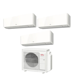 Condizionatore Climatizzatore Fujitsu Trial Split Inverter R32 Serie KE White 7000+7000+7000 BTU Con AOYG18KBTA3 Wi-Fi - Fujitsu