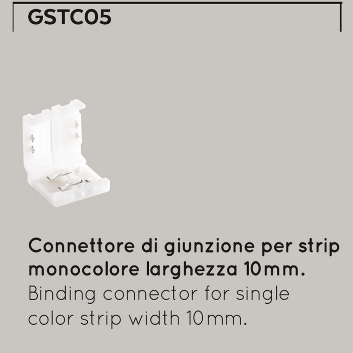 Confezione 10 connettori gea led gstc05 accessorio strisce led giunzione interno ip20