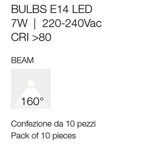 Confezione 10 lampadine gea led gla236c e14 7w led 560lm 160° 3000°k luce calda plastica bianca interno