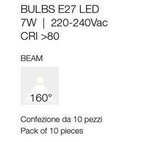 Confezione 10 lampadine gea led gla240n 7w 640lm led e27 160° bianca goccia plastica