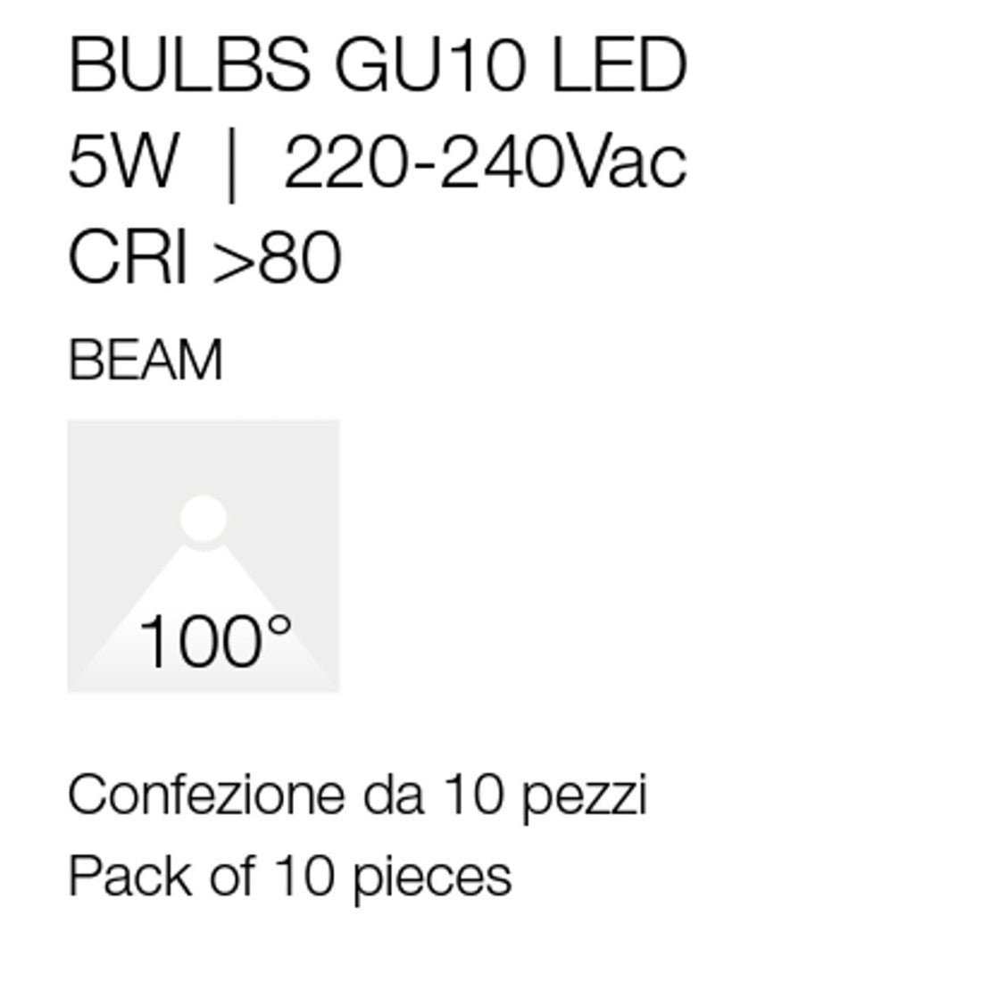 Confezione 10 lampadine gea led gla242 c 5w 410lm gu10 100°