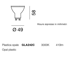 Confezione 10 lampadine gea led gla242 c 5w 410lm gu10 100°