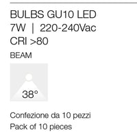 Confezione 10 lampadine gea led gla243 n 7w 610lm led gu10 38° attacco baionetta luce concentrata