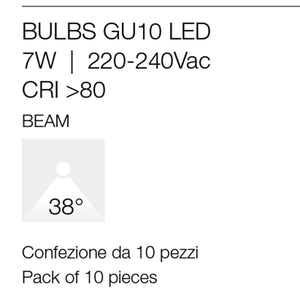 Confezione 10 lampadine gea led gla243 n 7w 610lm led gu10 38° attacco baionetta luce concentrata