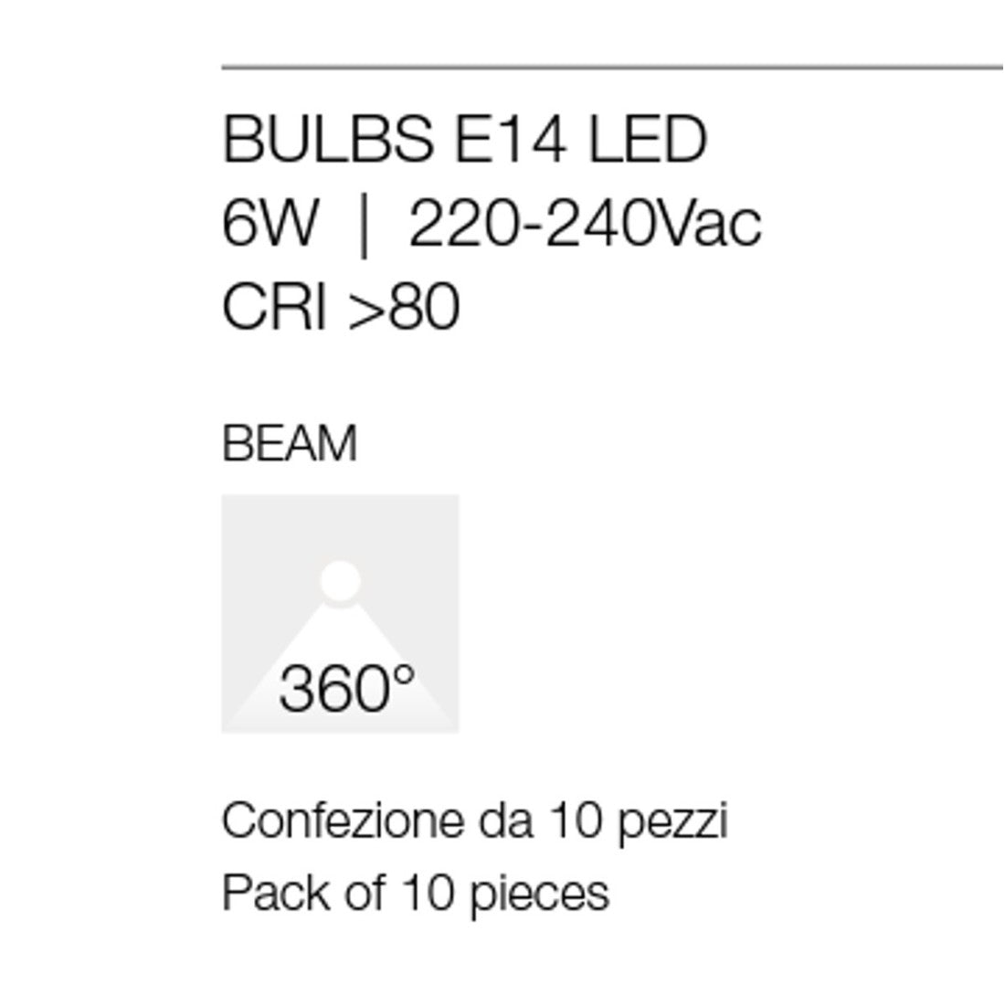 Confezione 10 lampadine gea led gla280 e14 6w led 360° vetro trasparente luce calda naturale oliva colpo di vento,