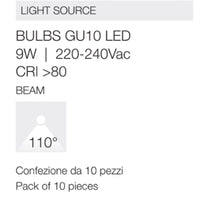 Confezione 10 lampadine gea led gla350 c gu10 led 3000k 900lm 110°