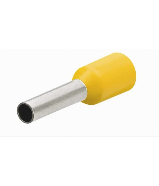 Confezione 100pz Tubetto Capicorda Isolato Per Cavi 1.5mmÂ² Terminale Da 8mm E1508  Giallo       