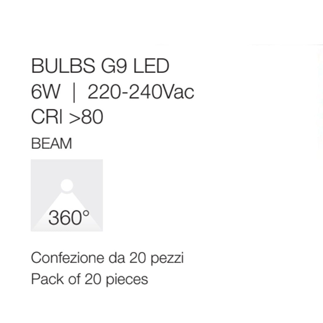 Confezione 20 lampadine gea led gla361n g9 led 700lm luce diffusa