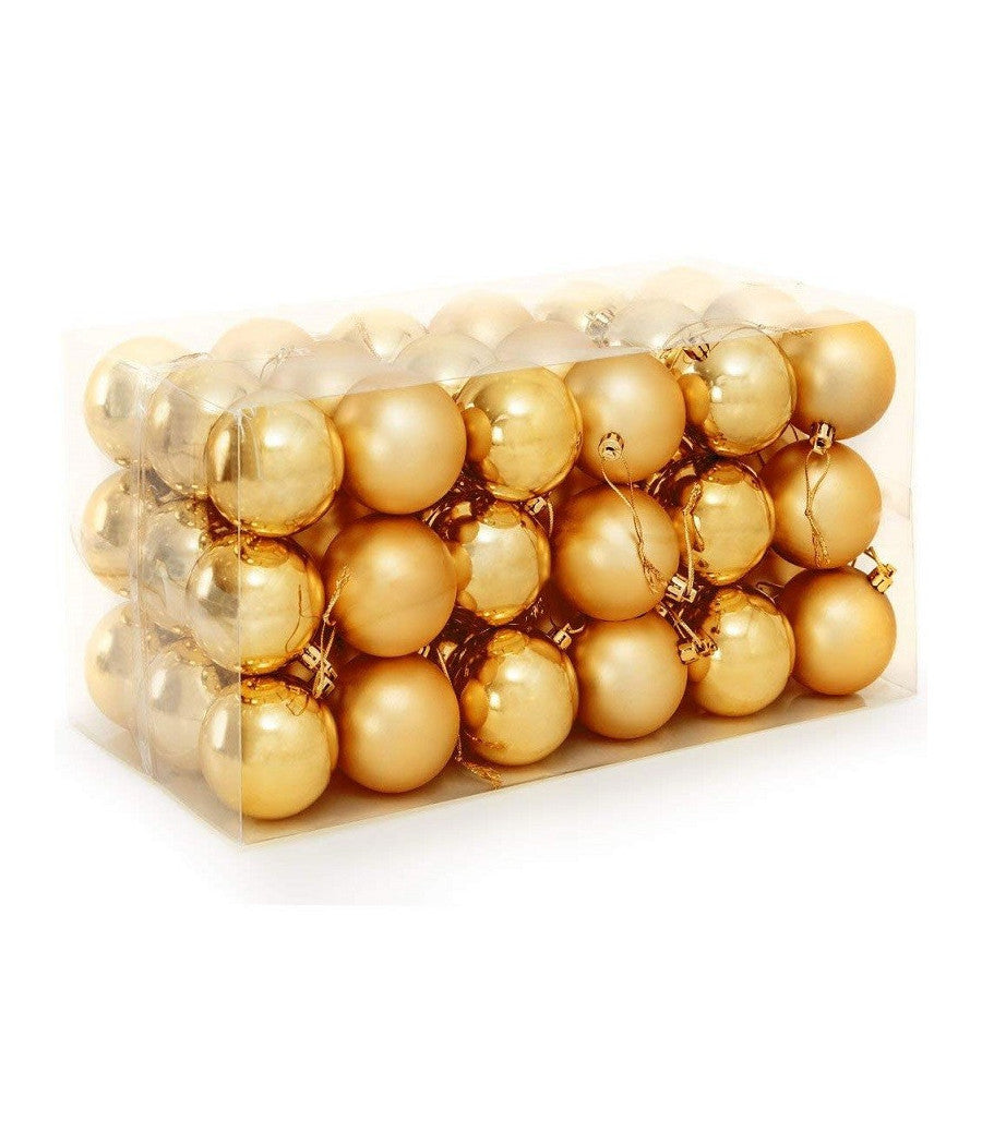 Confezione 54 Palline Di Natale Colore Oro Gold 6 Cm Addobbo Natalizio         