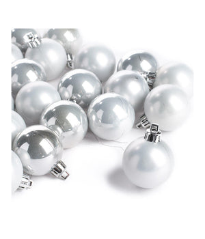 Confezione 54 Palline Di Natale Colore Silver 6 Cm Addobbo Natalizio         