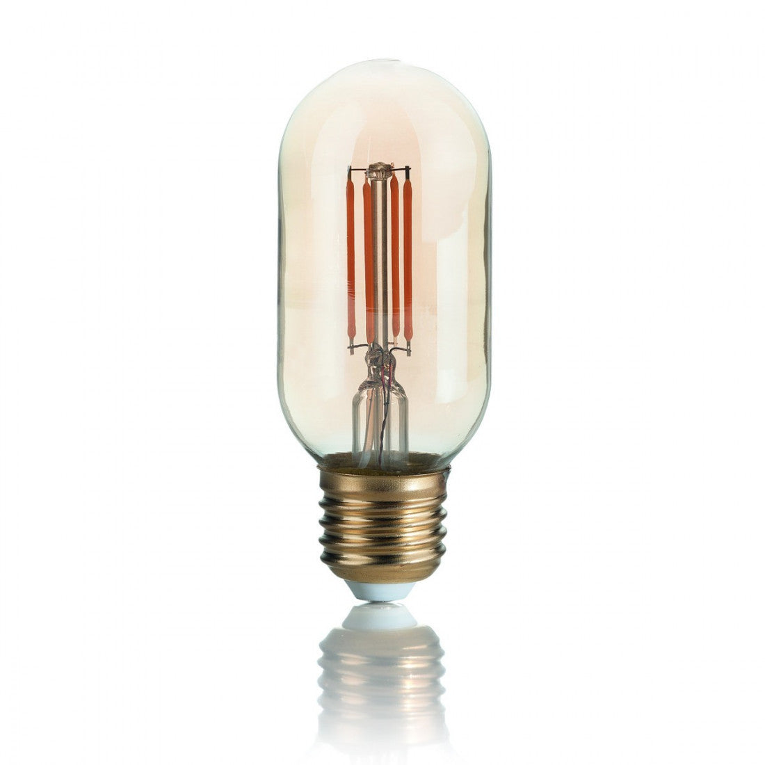 Confezione lampadina id-vintage e27 4w led 300lm 2200°k vetro ambra bombato cilindro retrò luce caldissima interno