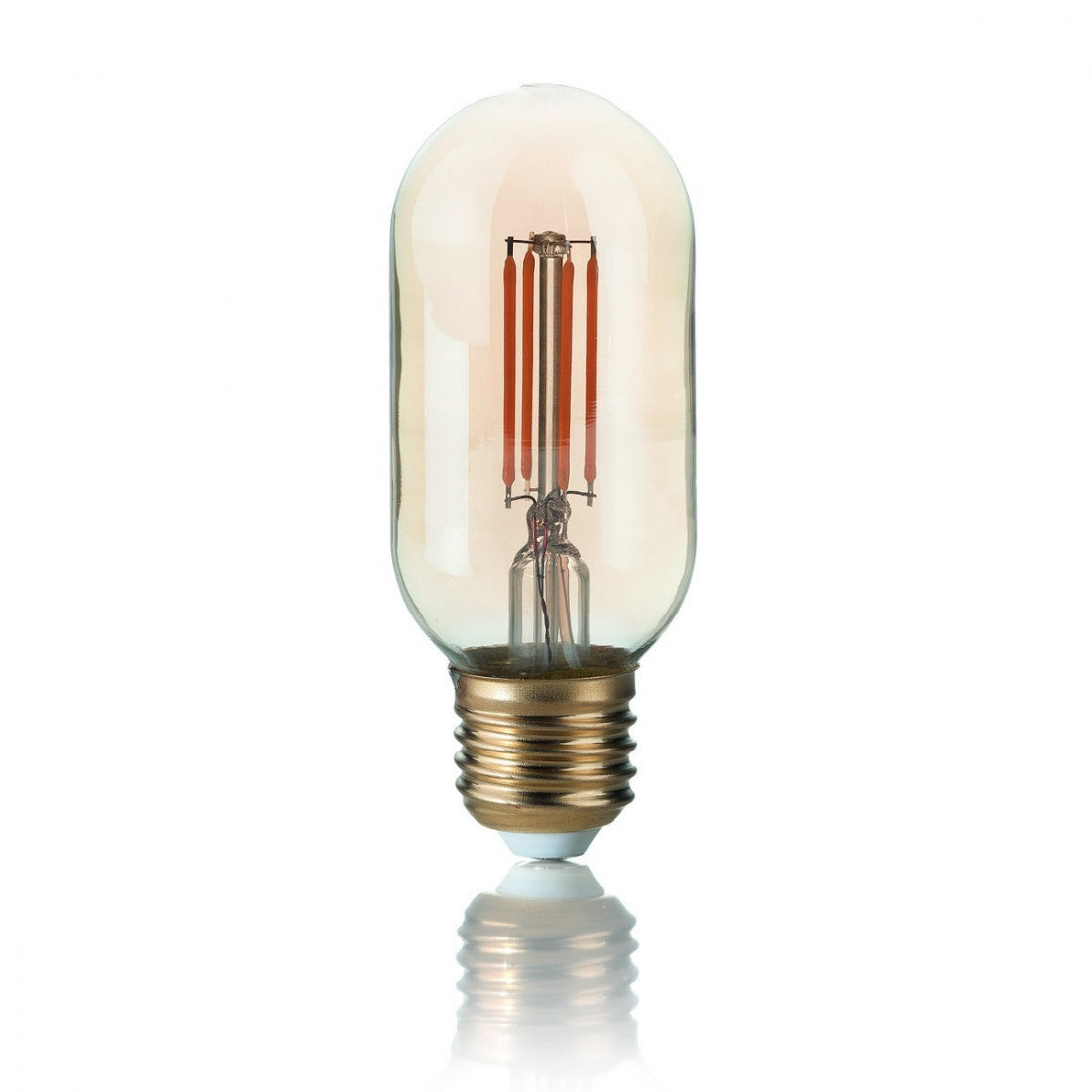 Confezione lampadina id-vintage e27 4w led 300lm 2200°k vetro ambra bombato cilindro retrò luce caldissima interno