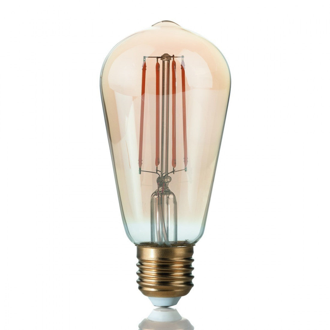 Confezione lampadina id-vintage e27 cono 4w led 300lm 2200°k vetro ambra luce caldissima interno