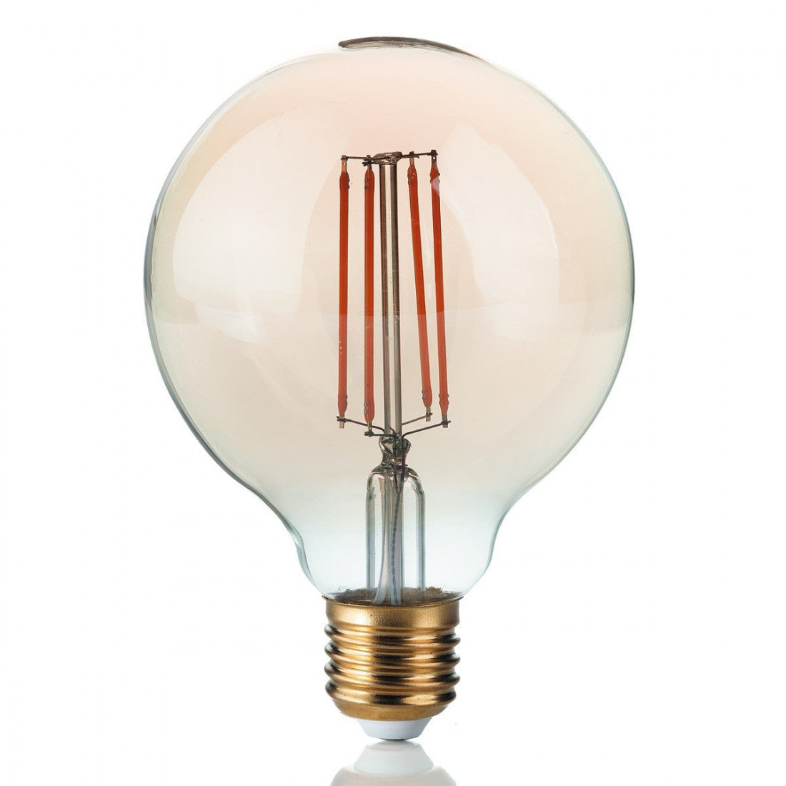 Confezione lampadina id-vintage e27 globo 4w led 300lm 2200°k 9.5cm vetro ambra luce caldissima interno