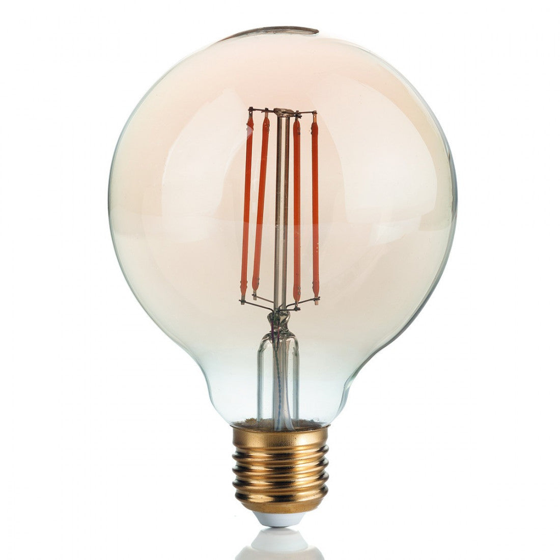 Confezione lampadina id-vintage e27 globo 4w led 300lm 2200°k 9.5cm vetro ambra luce caldissima interno