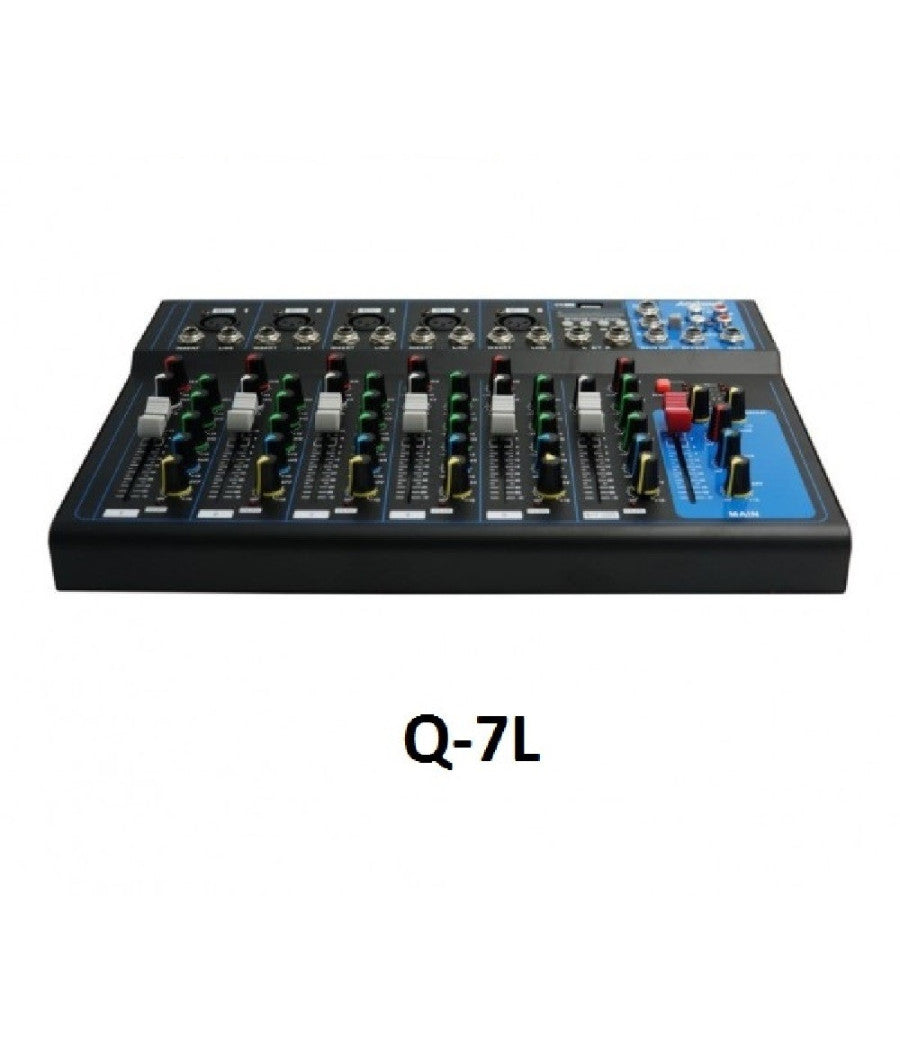 Console Missaggio Mixer Professionale 7 Channel Mixing Serie Usb Bluetooth Q-7l         