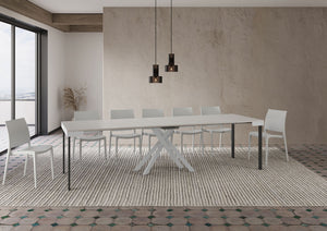 Consolle allungabile 90x40/300 cm Krack Evolution bianco frassino telaio bianco