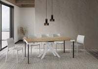 Consolle allungabile 90x40/196 cm Krack Small Evolution quercia natura telaio bianco