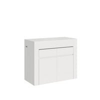 Consolle Tavolo Allungabile 90-302x42x75 cm Evolve Bianco Frassino con Panca Inferiore e Superiore