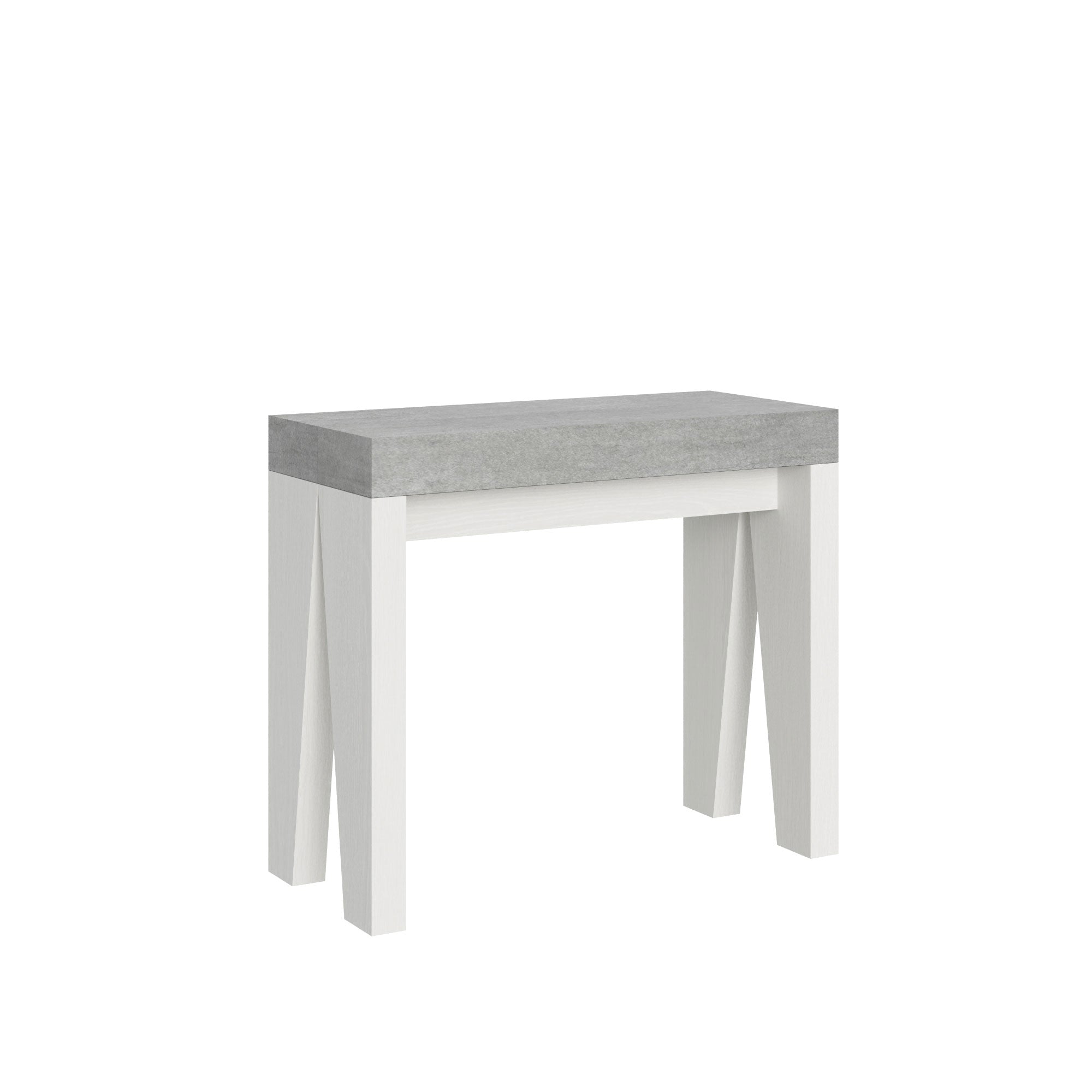 Consolle Allungabile 90-196x40x77 cm in Nobilitato Grigio e Bianco