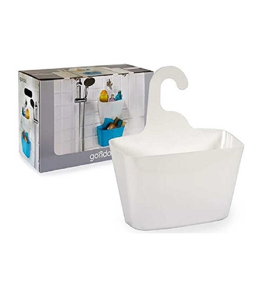 Contenitore Con Gancio 13x28,5x31cm Portaspugna Sapone Cucina Bagno In Plastica         