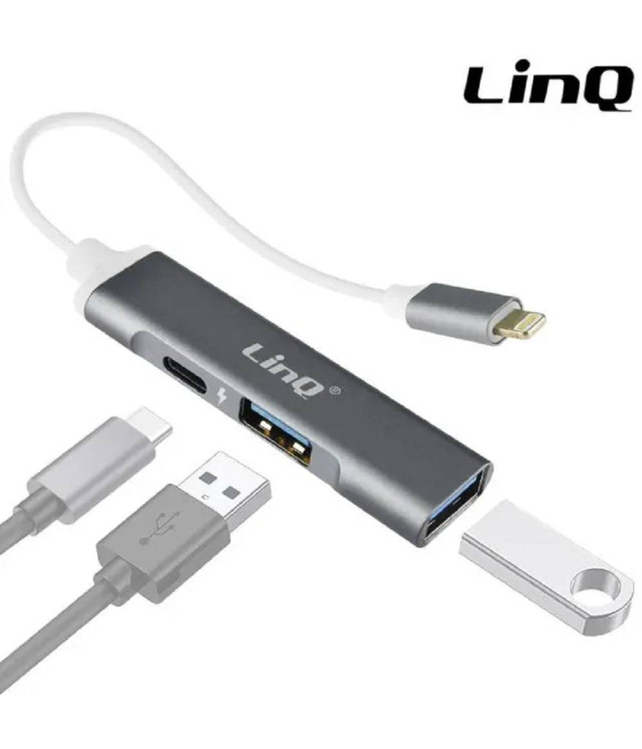 Convertitore Otg Connettore Lightning A Lightning + 2xusb 3in1 Hub Iphone Ip7942         