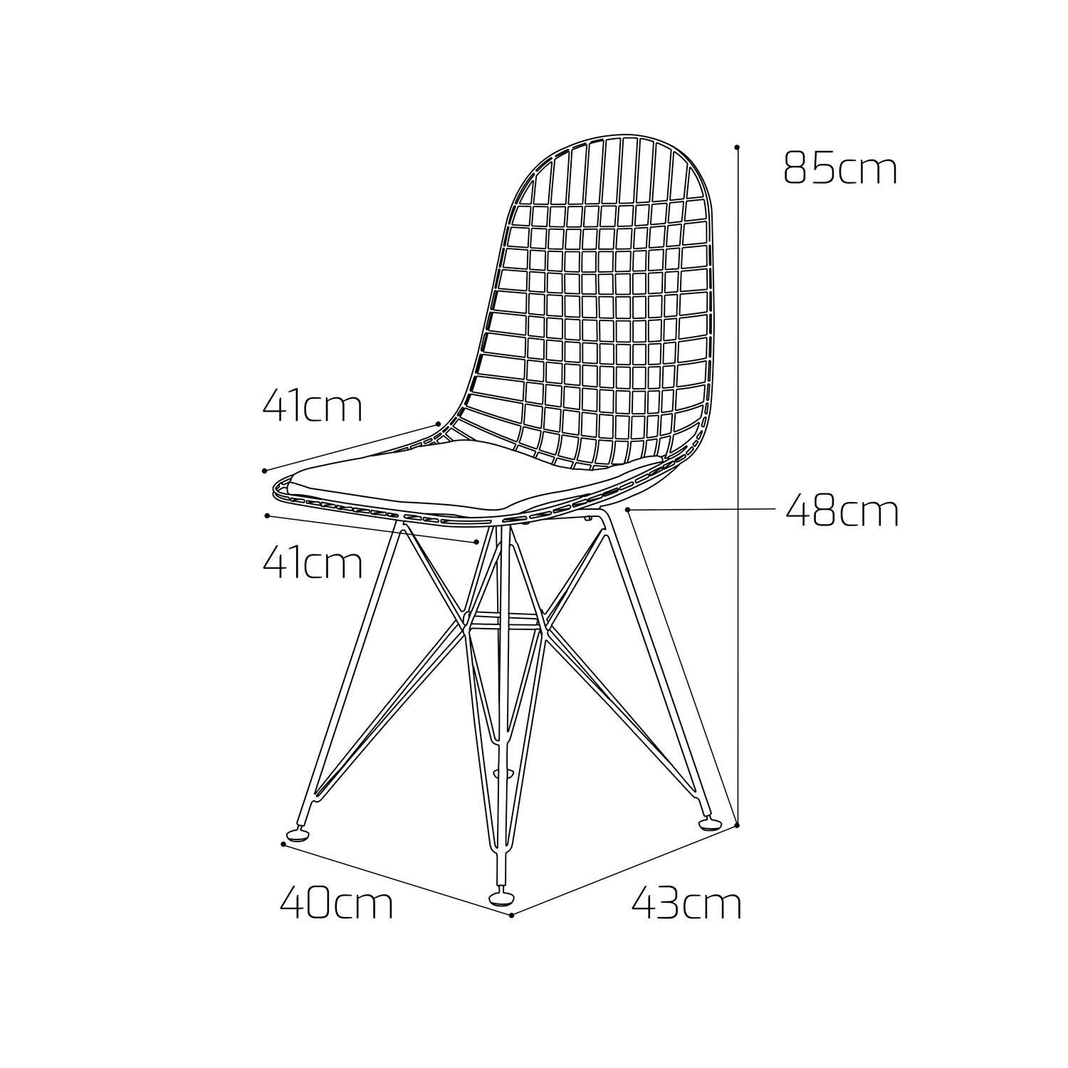 COPENAGHEN - Set di 2 sedie in metallo con design industrial. Set di 2 sedie da pranzo, ufficio, studio. Colore bianco