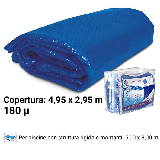 Copertura Isotermica Gre 4,95 X 2,95 M, Spessore 180 Âµ Per Piscine Ovali 5,00 X 3,00 M