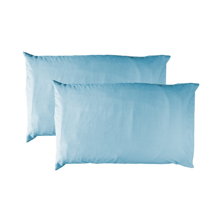 TESS-HOME COLLECTION Set 2 federe 100% cotone percalle Azzurro