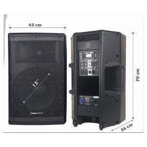 Coppia Casse Audio Acustiche 4000w Extreme Sound Woofer 15" Bluetooth Usb Djn-15         