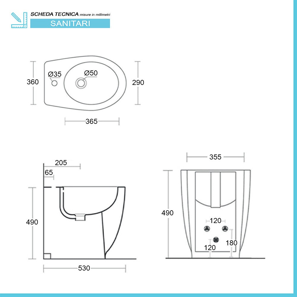 Coppia di sanitari filomuro per anziani Rimless con sedile Hera