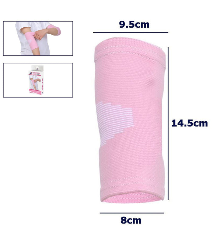 Coppia Gomitiera Fascia Elastica Supporto Per Gomito Anallergico Bambini Rosa         