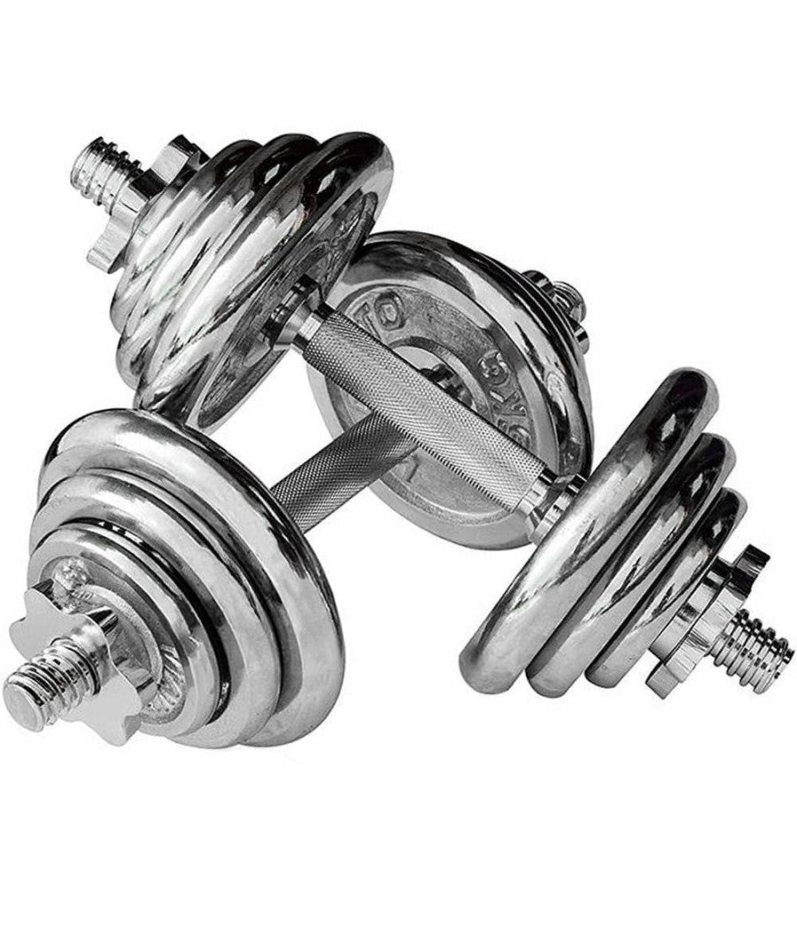 Coppia Manubri Dumbbell Componibili Tot 20 Kg Pesi Palestra Fitness Bodybuilding         