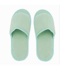 Coppia Pantofole Ciabatte Bagno In Tessuto Verde Taglia 39-45 Stanza Hotel 79680         