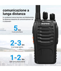 Coppia Ricetrasmittente Walkie Talkie Portatile 16 Canali 3.7 V 400 - 470 Mhz         