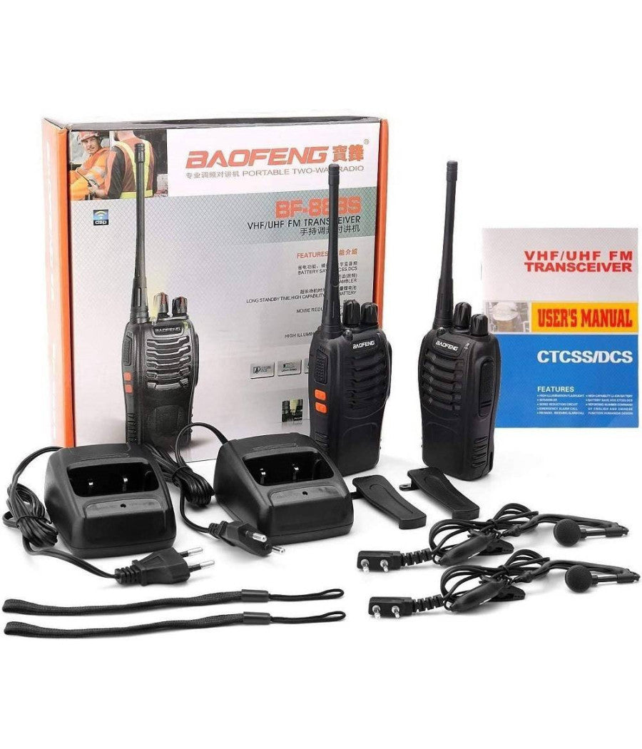 Coppia Ricetrasmittente Walkie Talkie Portatile 16 Canali 3.7 V 400 - 470 Mhz         