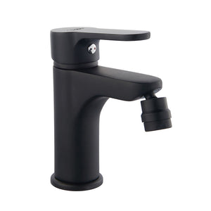 Coppia rubinetti bagno lavabo e bidet nero opaco serie Paco 