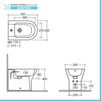 Sanitari filo parete Feeling rimfree in grigio opaco con copriwc softclose