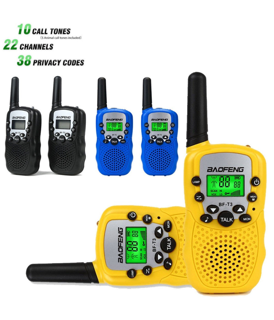 Coppia Walkie Talkie Vox Ricetrasmittente Colorati 2 Pz Radio Baofeng Bf T3         