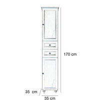 Composizione bagno top in marmo doppia vasca e 2 colonne - 160 cm